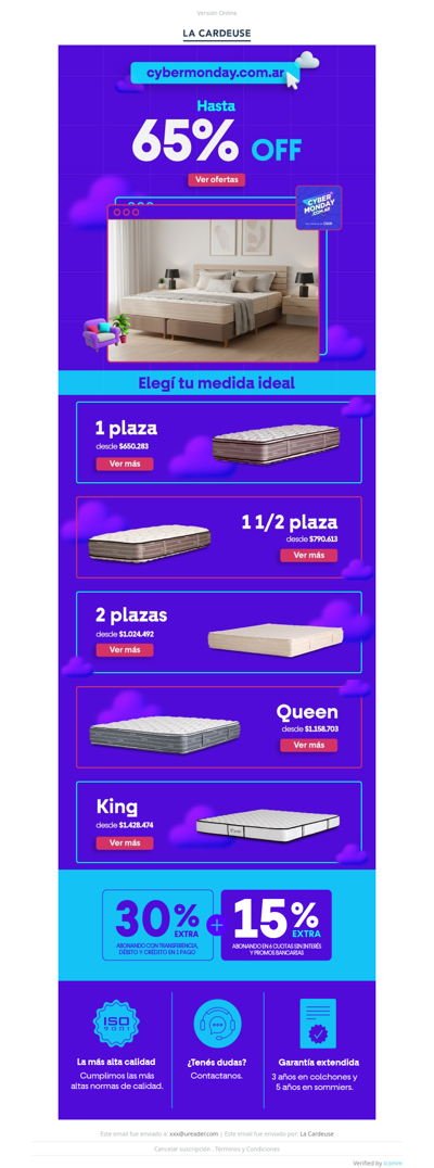 ¡Aprovechá hasta 65% OFF en colchones y sommiers!🔥