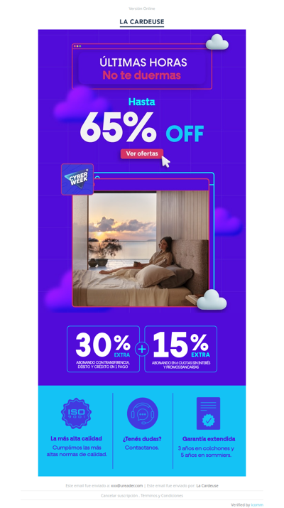 🚨 ¡Se termina hoy! Hasta 65% OFF en tu descanso