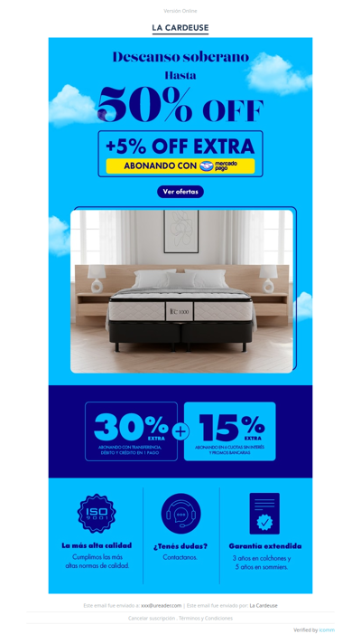 🌙 Dormí mejor: ¡Hasta 50% OFF + 5% extra!
