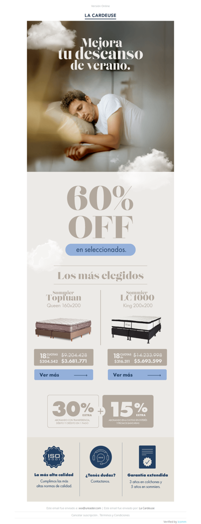 🌊¡Despertá tus noches de verano con 60% OFF🛏️