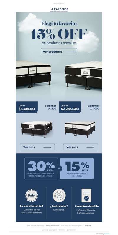 🛏️ ¡Dale a tu descanso un giro premium! 15% OFF✨