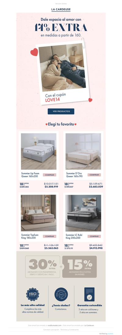 Dale espacio al amor: 14% EXTRA con LOVE14💕