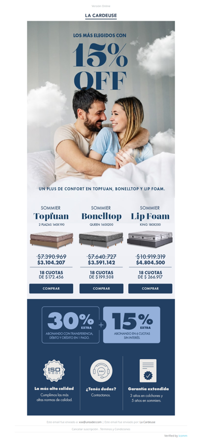 🛏️¡15% OFF en Topfuan, Lip Foam y Bonelltop!