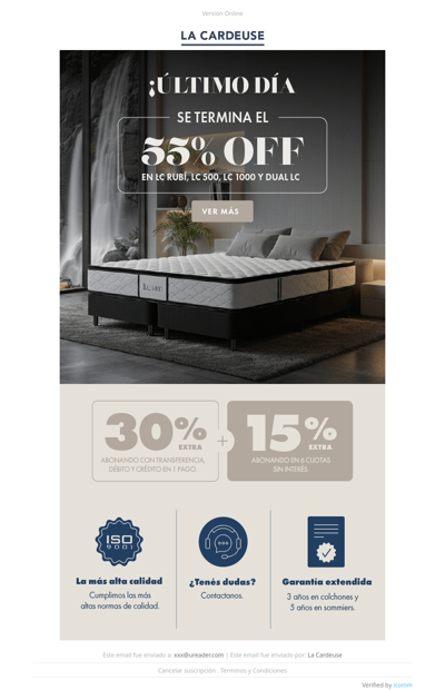 ✨ Último día para un descanso soñado con 55% OFF