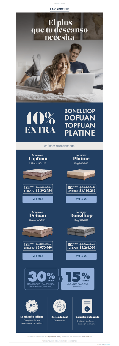 🌙¡Mejorá tu descanso con 10% OFF en colchones!