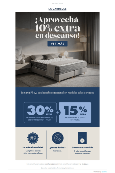🛌Transformá tu descanso con un 10% EXTRA en seleccionados