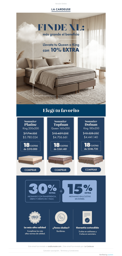 10% OFF extra en camas Queen y King✨