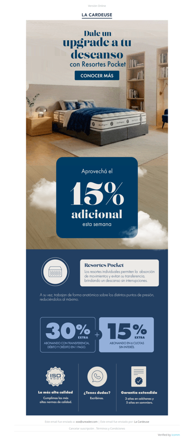 Dale un upgrade a tu descanso: 15% Off Adicional