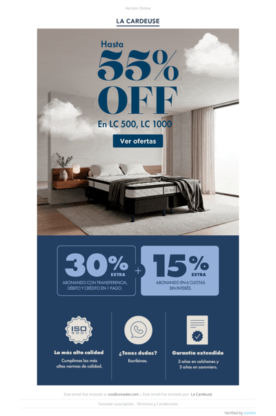 Hasta 55% OFF en LC 500 y LC 1000: ¡Tu descanso ideal! 🛌