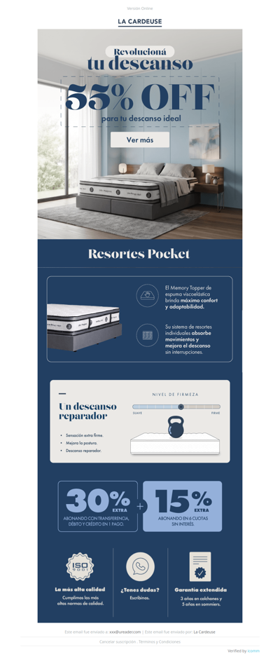 Revolucioná tu descanso: 55% OFF en Resortes Pocket 🛌