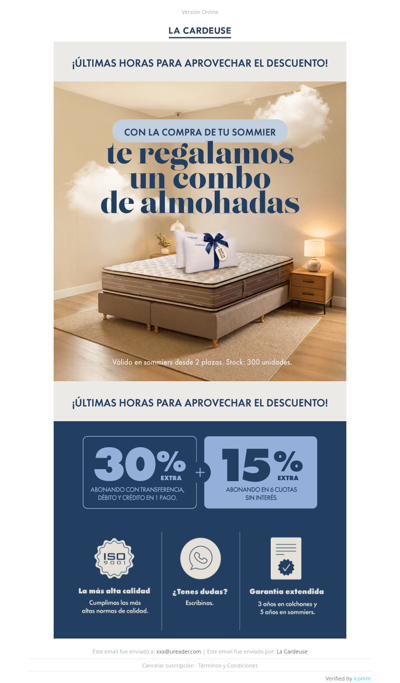 ⏰TERMINA HOY: sommier + 2 almohadas GRATIS