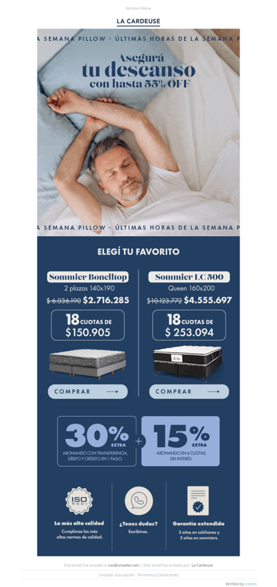 ⏳Últimas horas de la Semana Pillow: ¡Hasta 55% OFF!