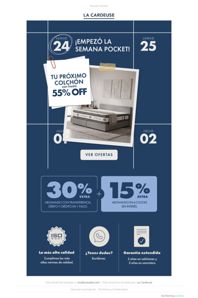 🗓️ ¡Arrancó la Semana Pocket! Tu próximo colchón con hasta 55% OFF