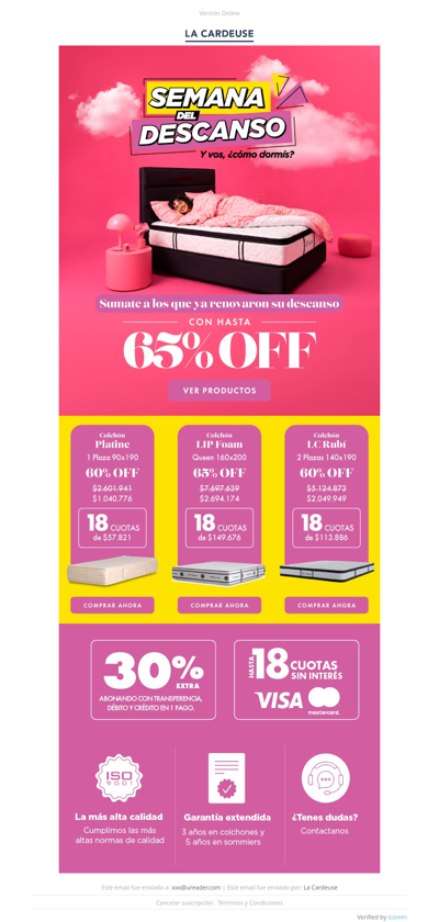 🔥 Hasta 65% OFF + 18 cuotas en tu nuevo colchón