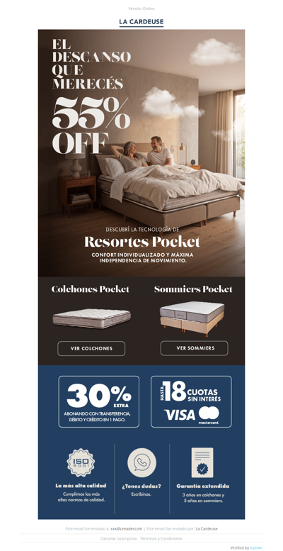 El descanso que merecés ✨ Hasta 55% OFF en Resortes Pocket