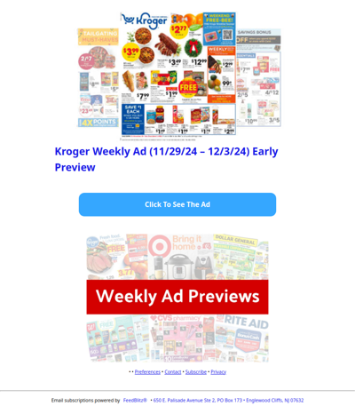 🔥Kroger Weekly Ad (11/29/24 - 12/3/24) Early Preview