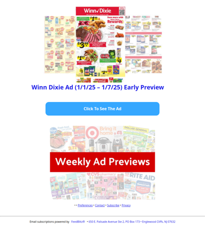 🔥 Winn Dixie Ad (1/1/25 - 1/7/25) Early Preview