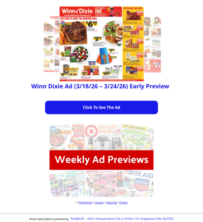 🔥 Winn Dixie Ad (3/18/26 - 3/24/26) Early Preview