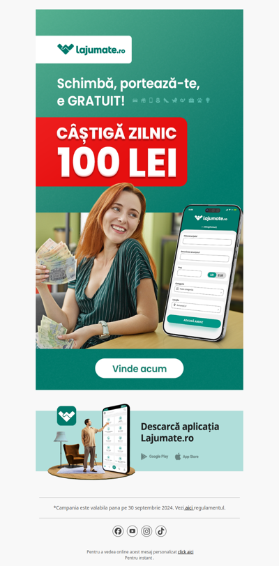 Porteaza-te⚠️ Adauga anunt GRATUIT si castiga 100 LEI zilnic ➡️