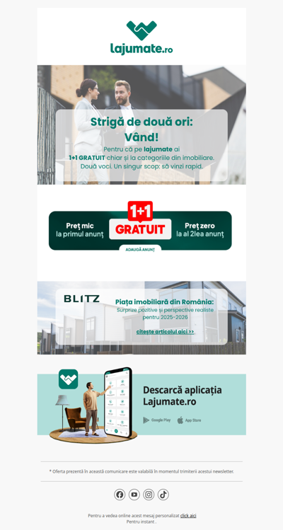 🚨 1+1 GRATUIT la imobiliare 🔝 Bonus: Piața imobiliară în România în 2025-2026➡️