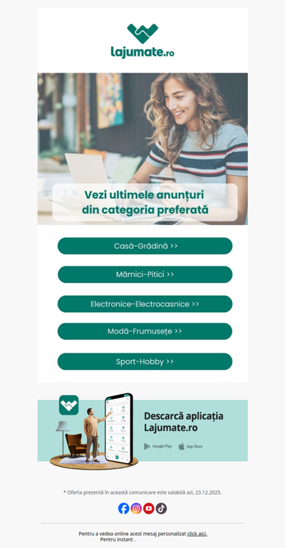 Prilej de sărbătoare în categoriile tale preferate.Vezi anunțurile noi👉