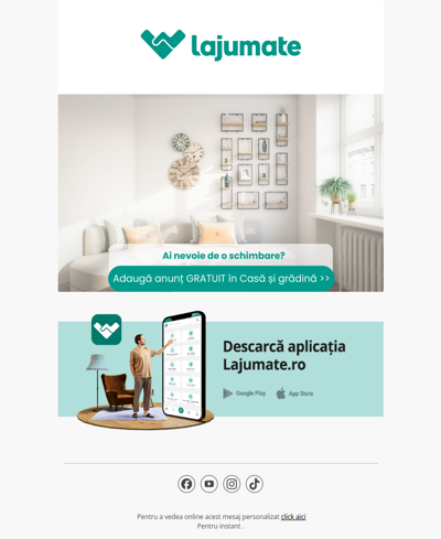 Adaugă anunț GRATUIT în Casa și grădina. Da, da ai citit bine. Vezi aici ▶️