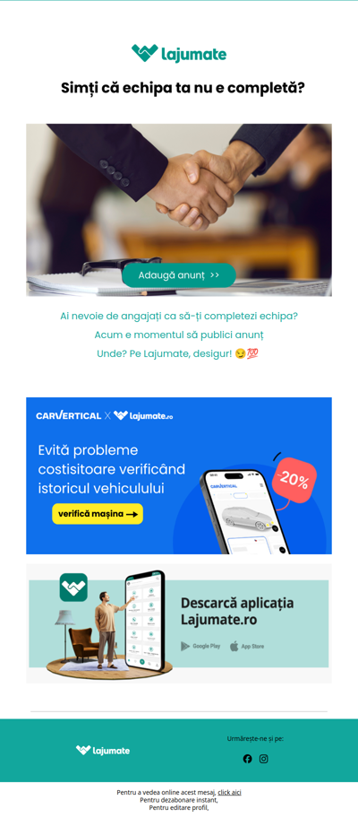 Simți că echipa ta nu e completă? Adaugă anunț ➡️