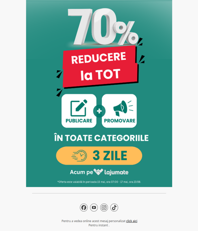 -70% la TOT! 💥Publică acum și profită de ofertă!💥