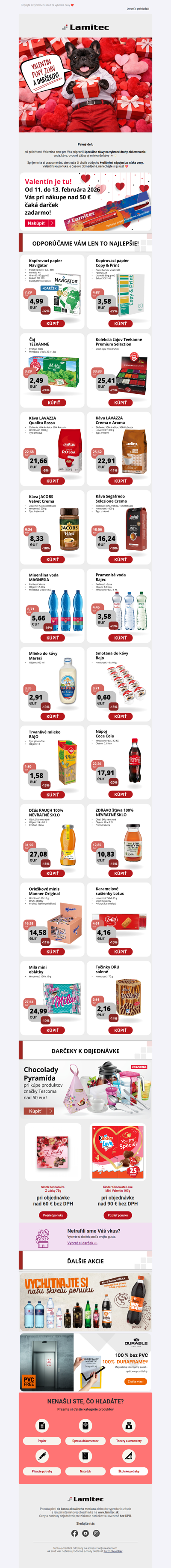 💝 🛒 Valentínske zľavy na občerstvenie!