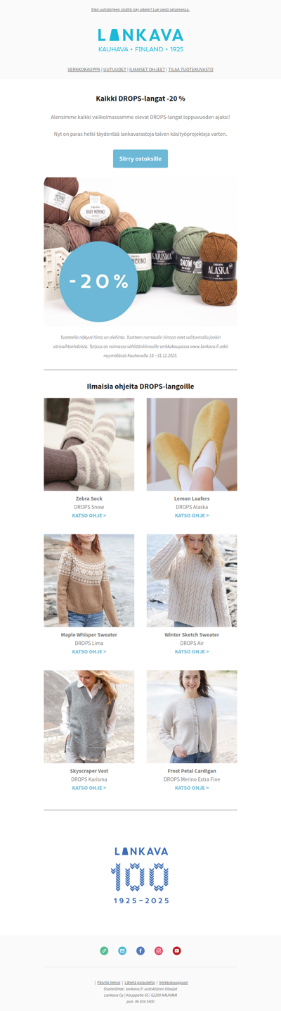 Kaikki DROPS-langat -20 %