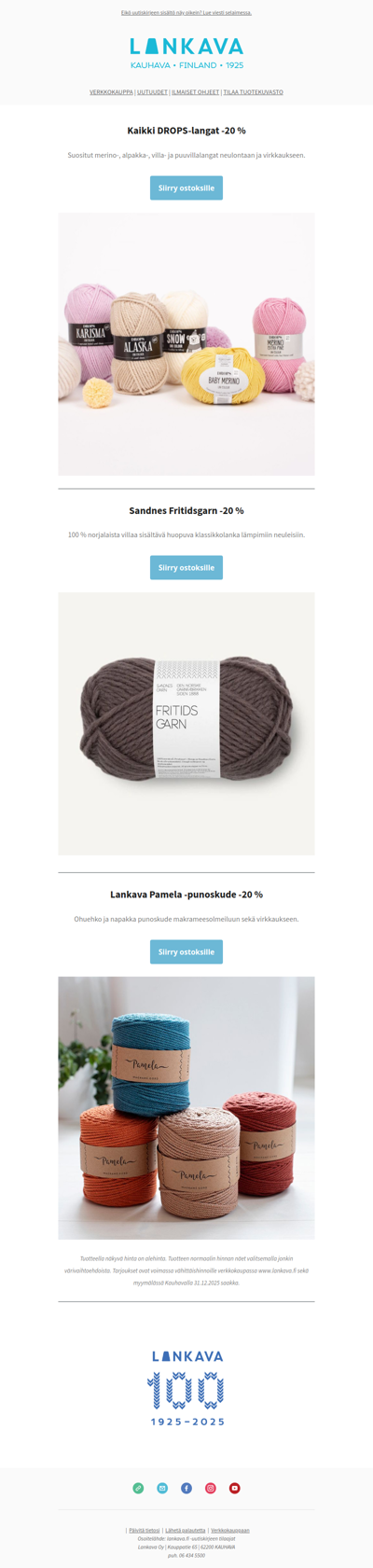 Hyödynnä nämä -20 % tarjoukset 31.12. mennessä!