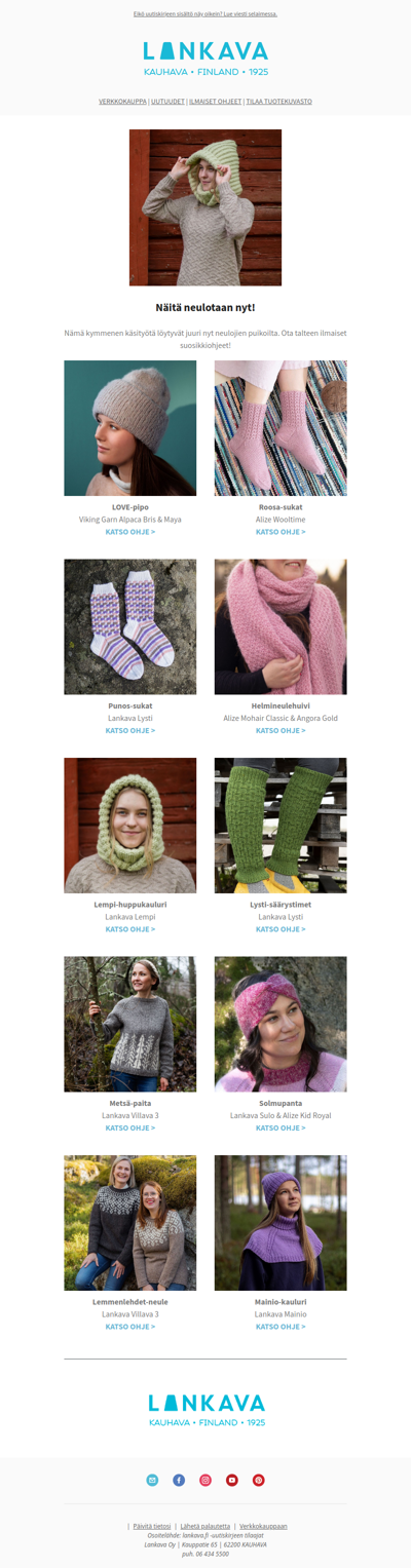 Puikoilla nyt – Katso 10 ilmaista neuleohjetta