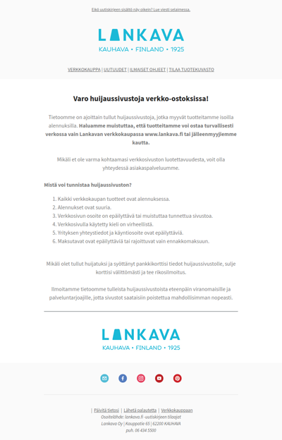 Varo huijaussivustoja verkko-ostoksissa!