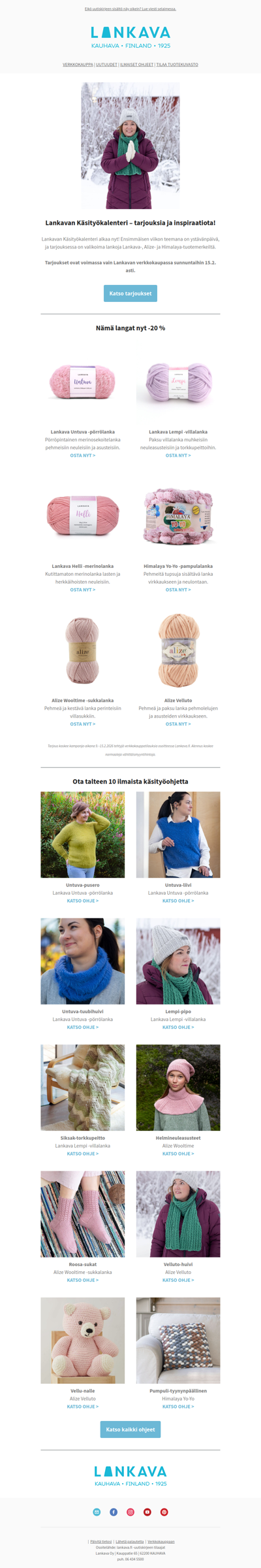 Käsityökalenteri alkaa – Katso ystävänpäiväviikon tarjoukset!