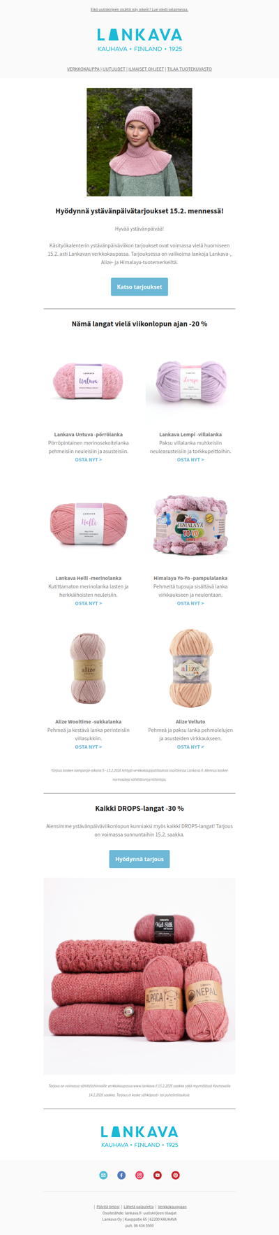 Hyvää ystävänpäivää! Hyödynnä tarjoukset 15.2. mennessä