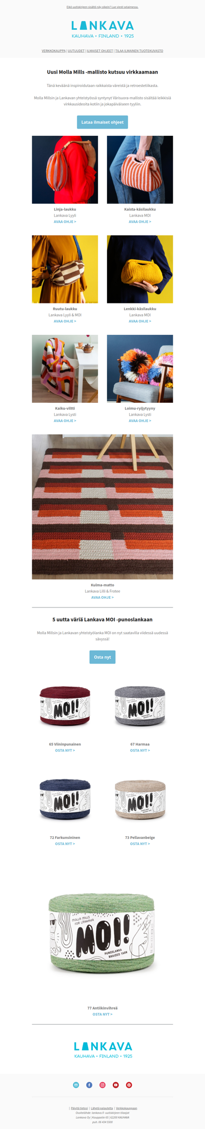 Uusi Molla Mills -mallisto kutsuu virkkaamaan!