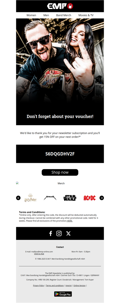 Don't forget about your voucher!