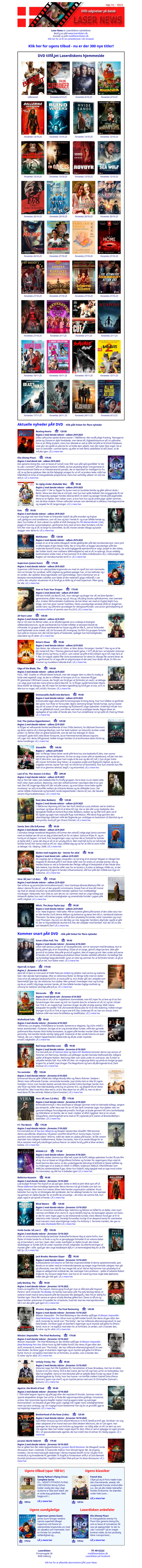 Laserdiskens danske Laser News: Uge 41 - 2025