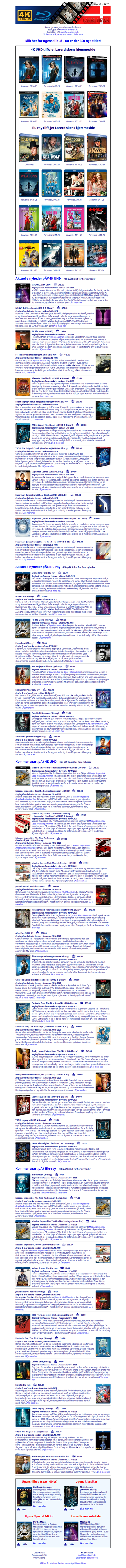 Laserdiskens 4K UHD og Blu-ray News: Uge 42 - 2025