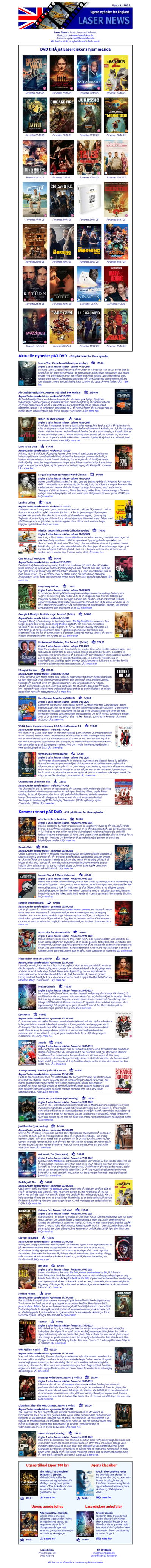 Laserdiskens Laser News, UK-import: Uge 43 - 2025