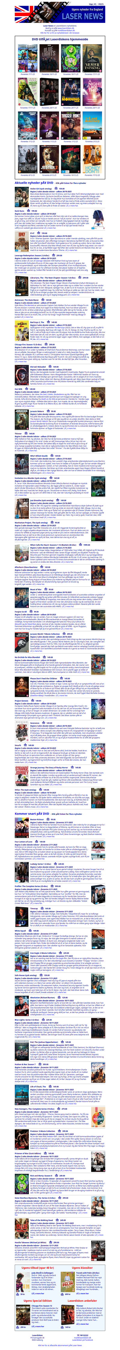 Laserdiskens Laser News, UK-import: Uge 45 - 2025
