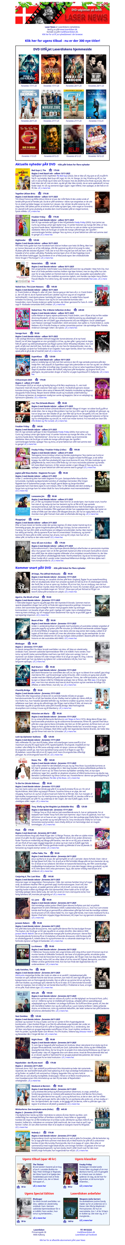 Laserdiskens danske Laser News: Uge 47 - 2025