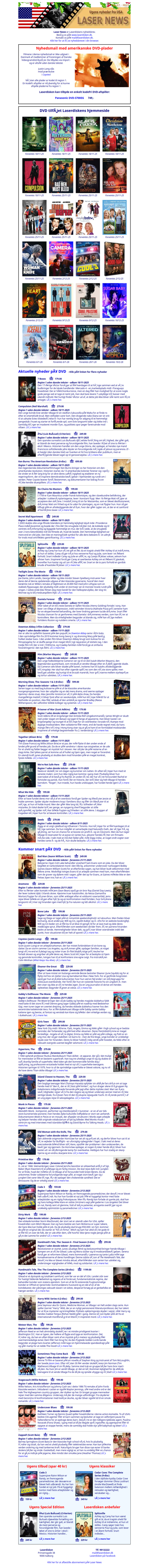 Laserdiskens Laser News, USA-import: Uge 47 - 2025
