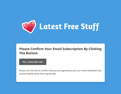 Please Confirm Email Subscription