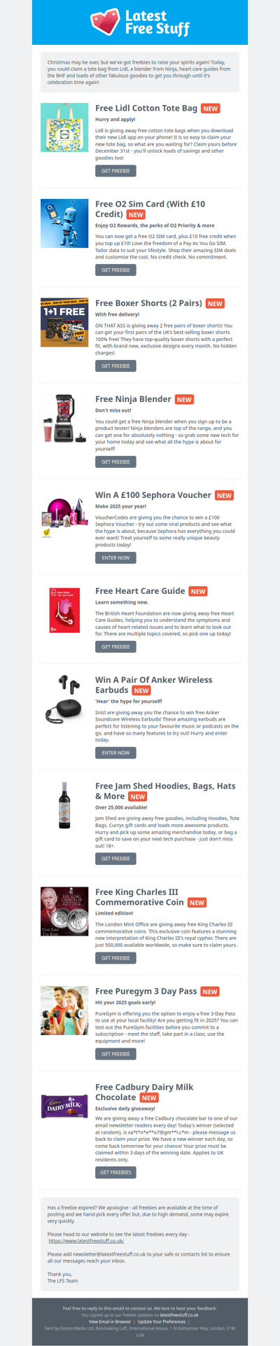 Free Lidl Tote Bag, Ninja Blender, Heart Care Guides & More