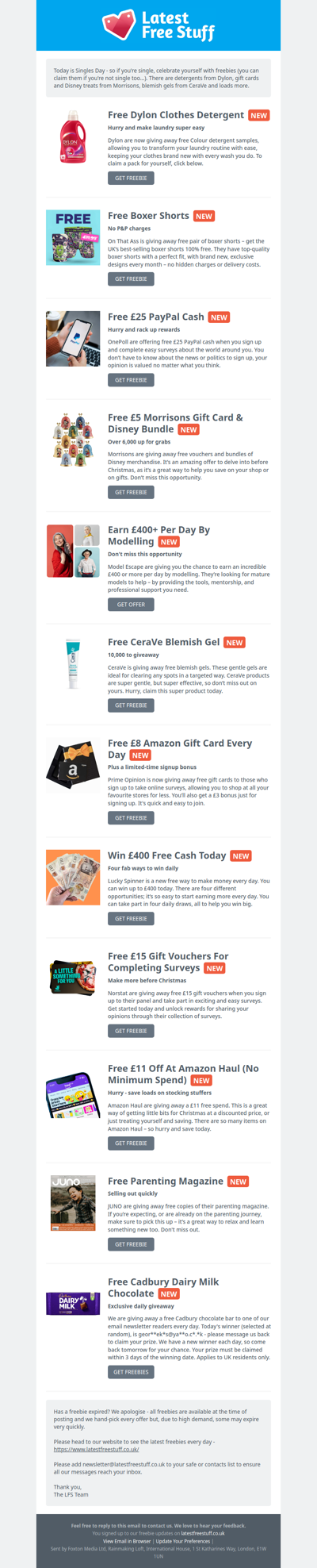 Free Dylon Detergent, £5 Morrisons Gift Cards, CeraVe Gel & More
