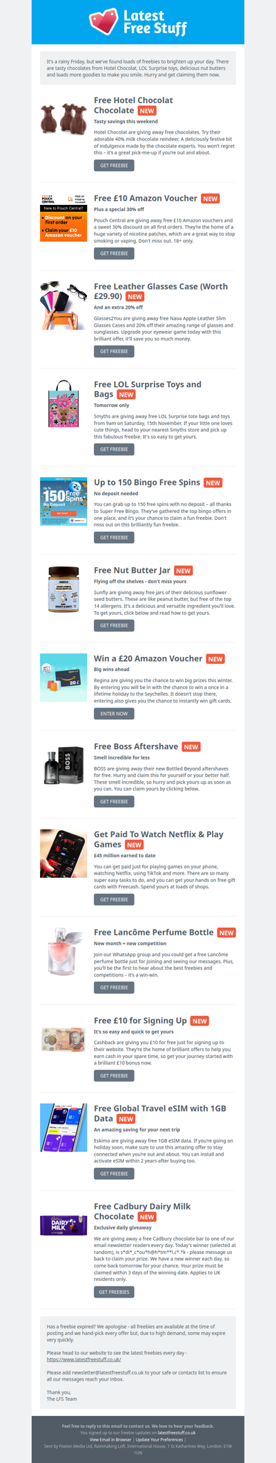 Free Hotel Chocolat Chocolates, LOL Surprise Toys, Nut Butter & More