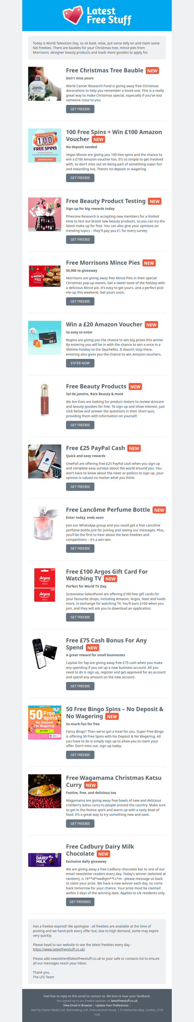 Free Christmas Bauble, Morrisons Mince Pies, Beauty Products & Mo