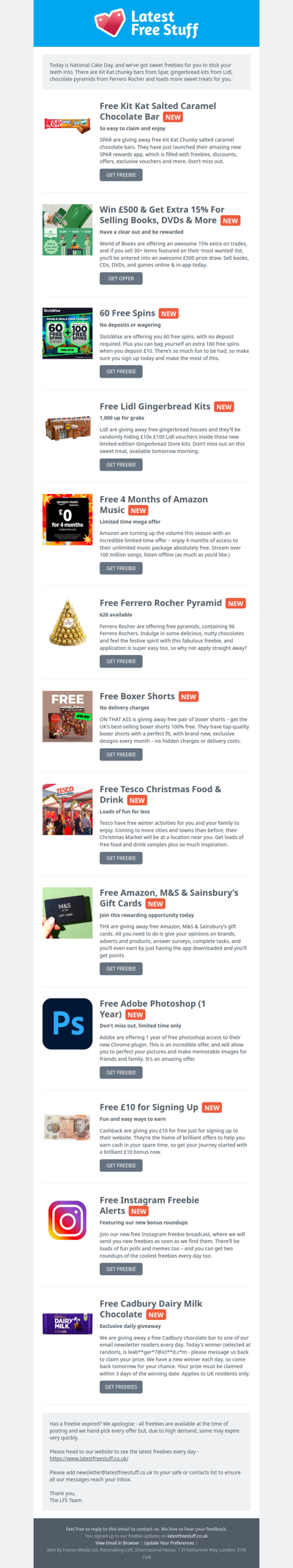 Free Kit Kat, Lidl Gingerbread, Ferrero Rocher Pyramid & More
