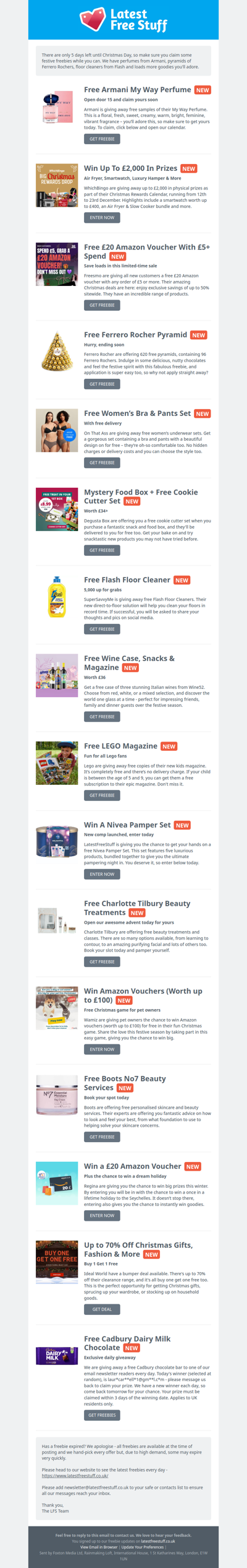 Free Armani Perfume, Ferrero Rocher Pyramid, Flash Floor Cleaner & More